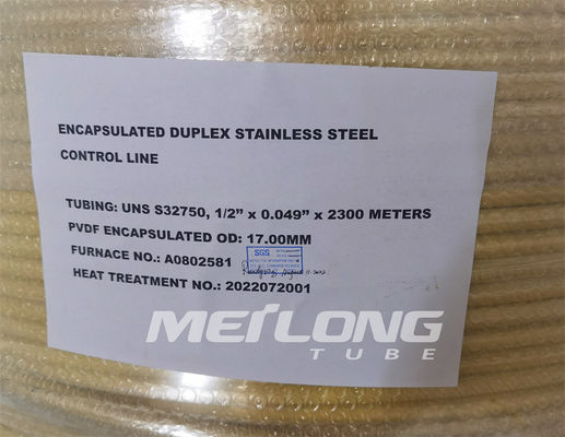 PVDF encapsuló la línea de control tubería capilar de acero inoxidable del duplex