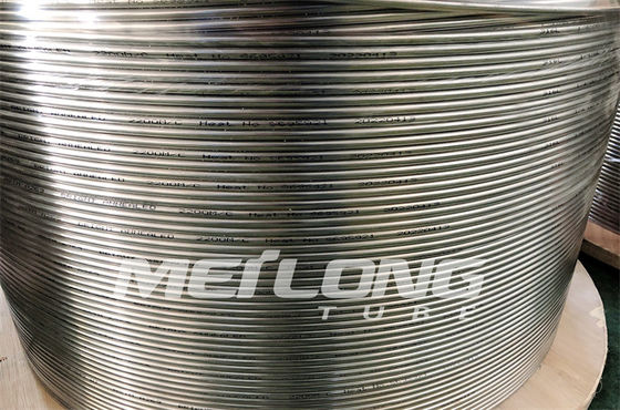 Línea de control de acero inoxidable de ASTM B704 tubería en espiral de acero inoxidable de la tubería el 12000m