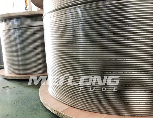 Línea de control de acero inoxidable de ASTM B704 tubería en espiral de acero inoxidable de la tubería el 12000m
